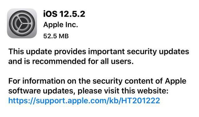 桂林苹果手机维修分享iOS12.5.2发布，建议所有老苹果用户安装 